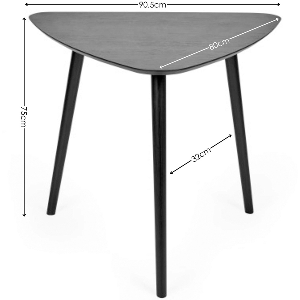 Julian Bowen Athena 3 Seater Black Triangular Dining Table Image 9