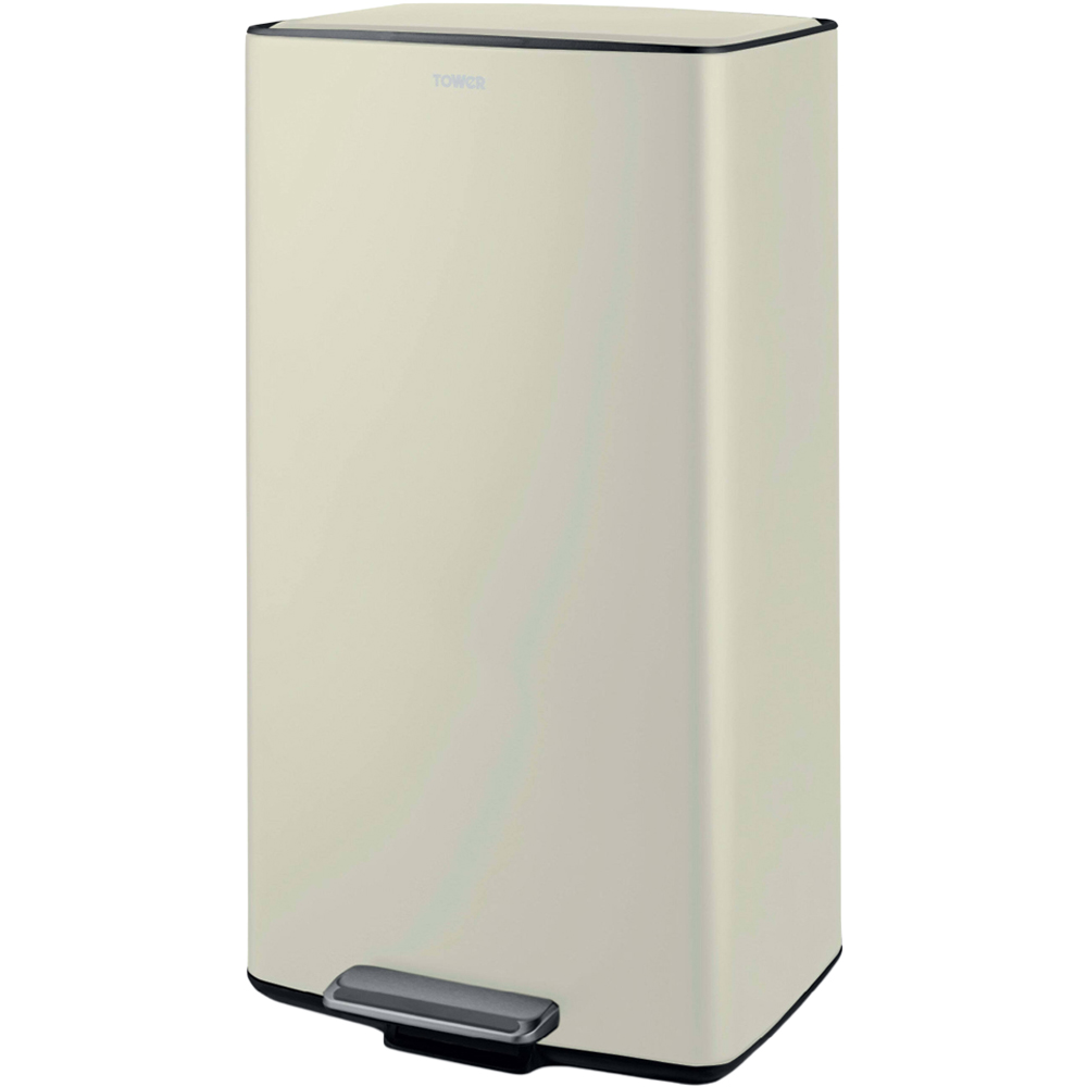 Tower Rectangular Cream Pedal Bin 40L Image 1