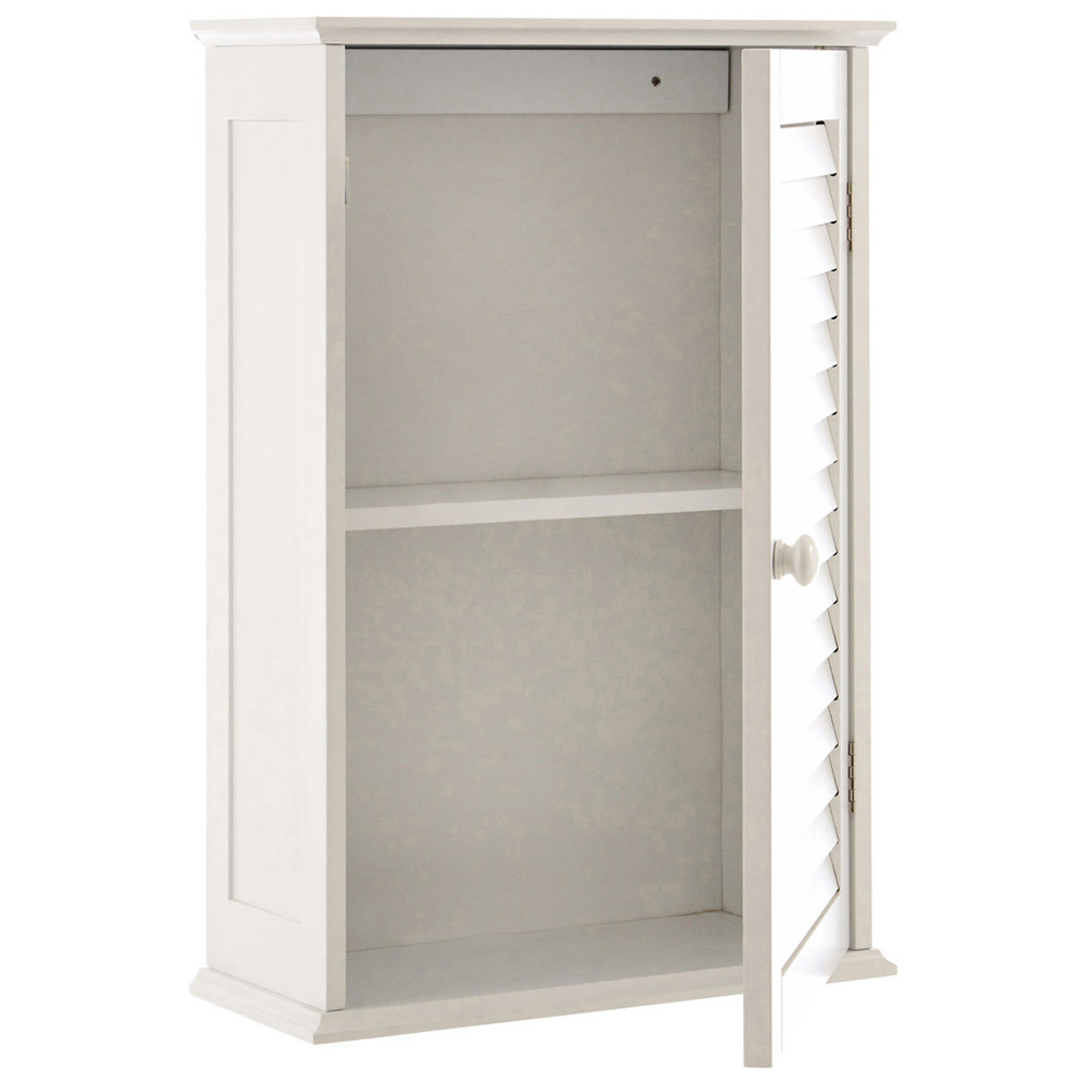 Premier Housewares White Wood Bathroom Cabinet Image 4
