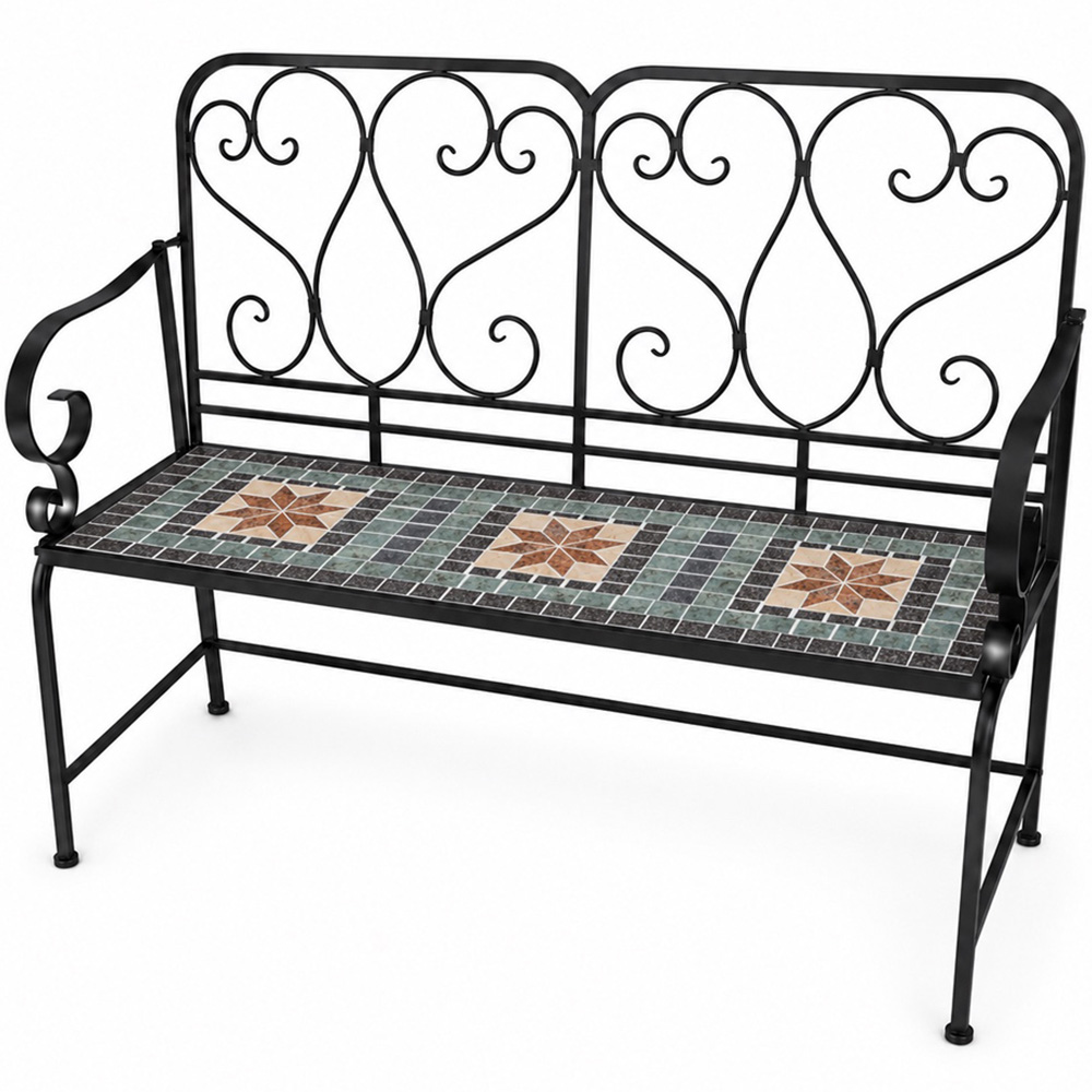 Shatchi Marrakech Mosaic 2 Seater Garden Bench Image 2