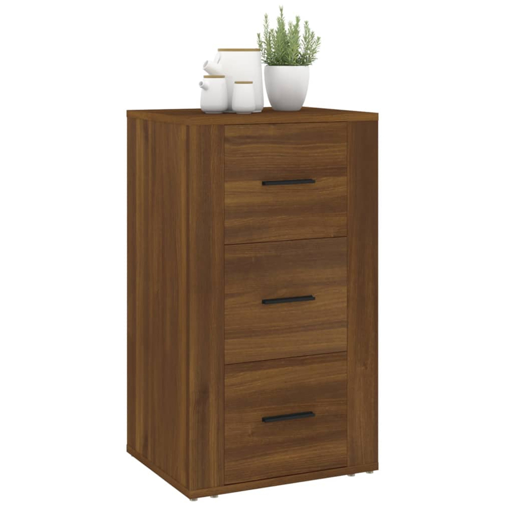 vidaXL 3 Drawer Brown Oak Sideboard Image 8