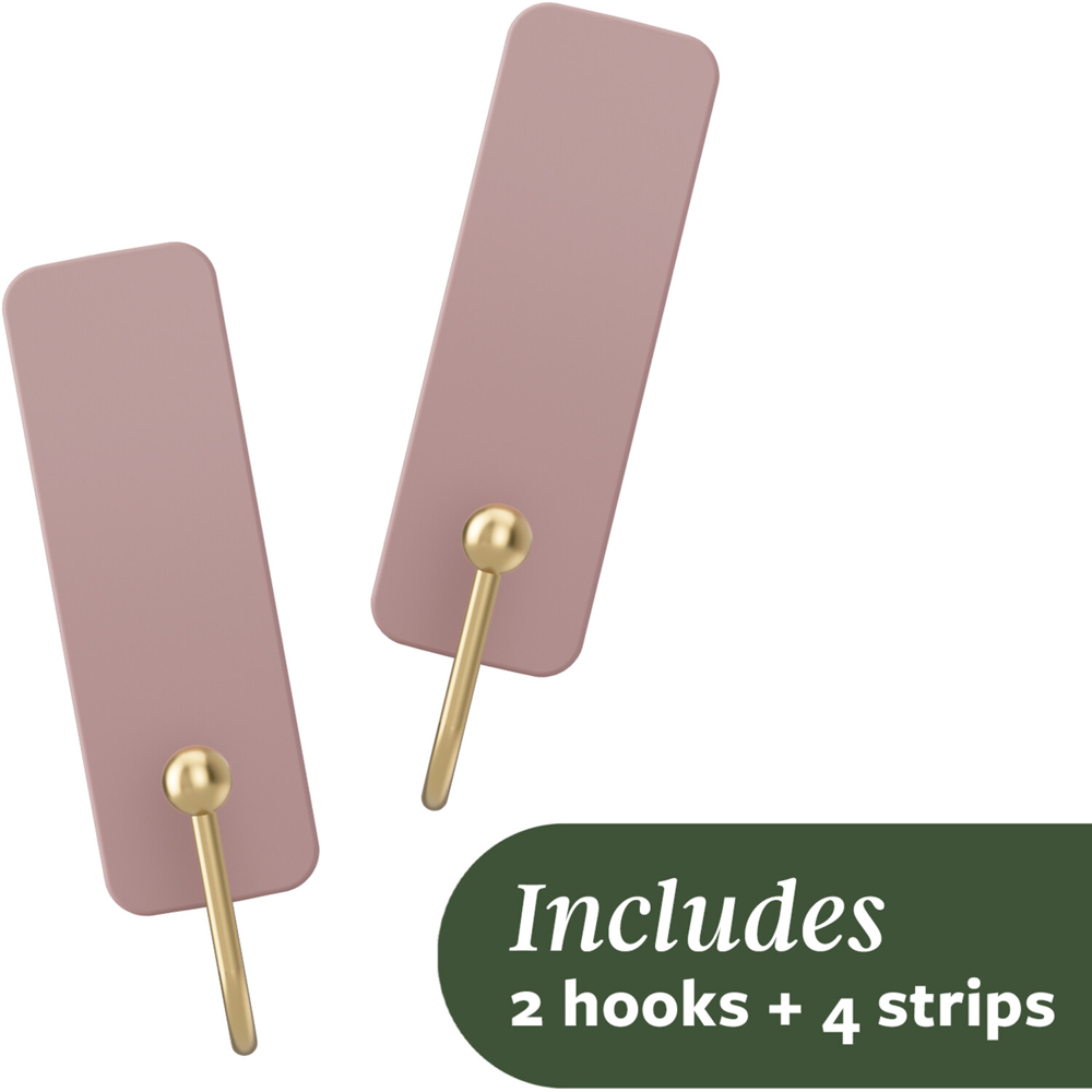 Pack of 2 Command Medium Decorative Hooks Dusty Rose Image 3