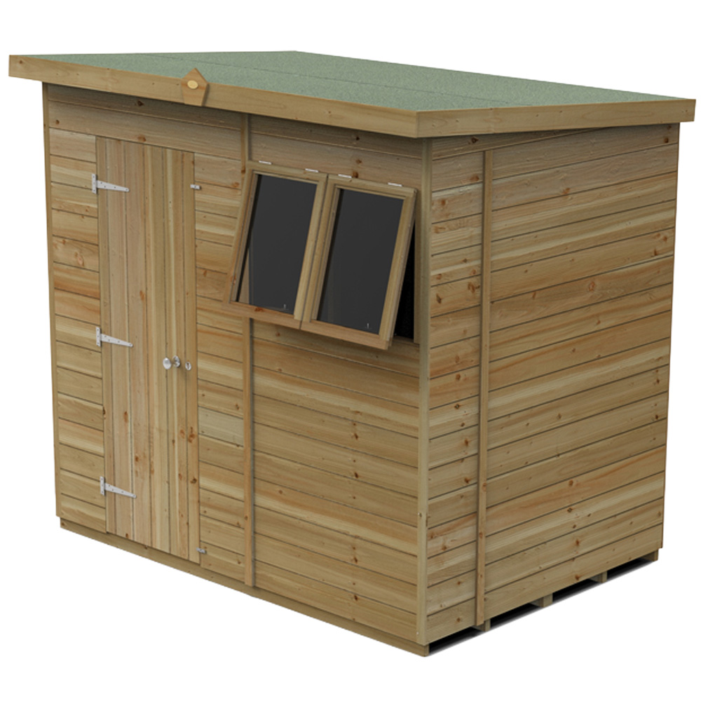 Forest Garden Timberdale 7 x 5ft 2 Opening Pent Shed Image 1