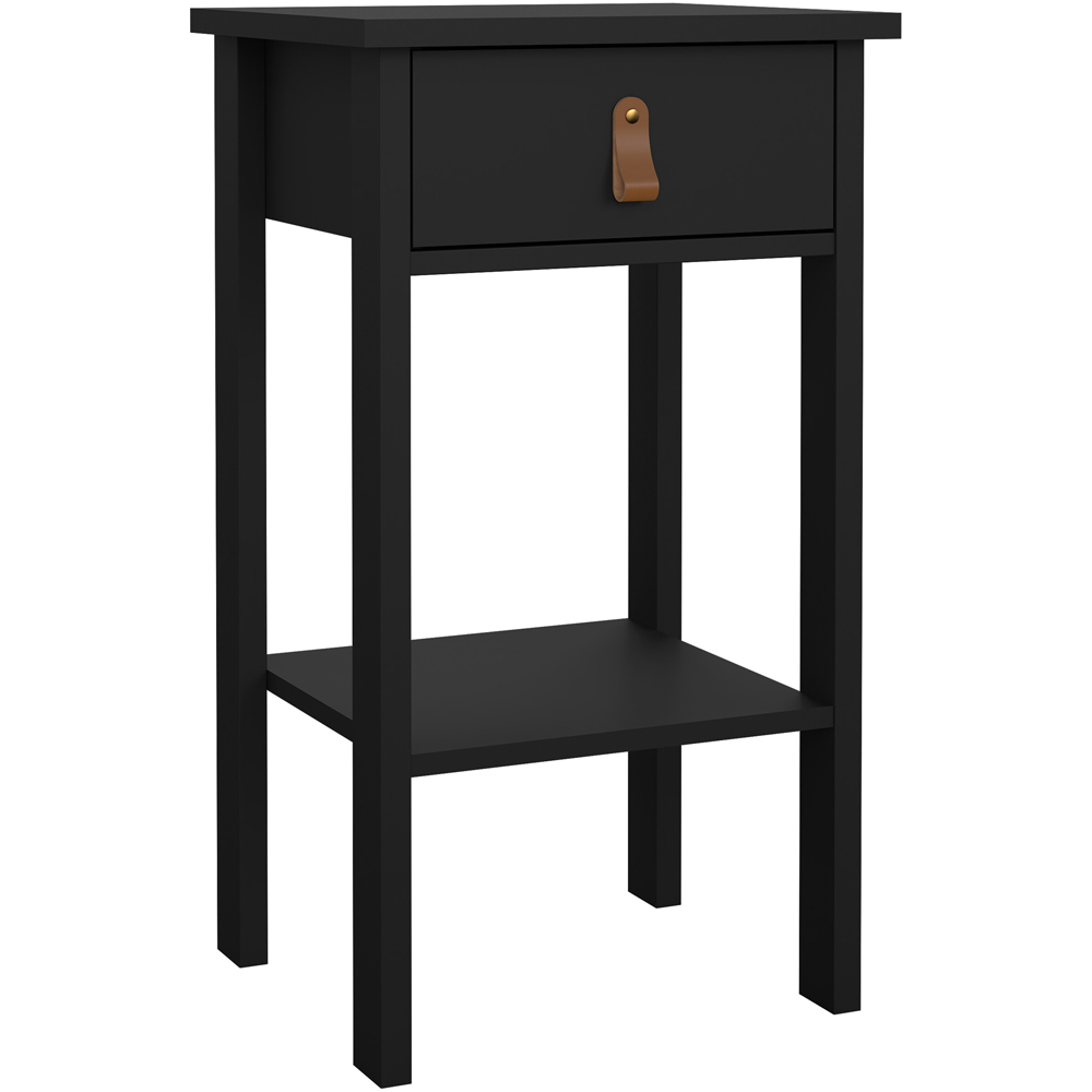 Florence Barcelona Single Drawer Matt Black Bedside Table Image 3