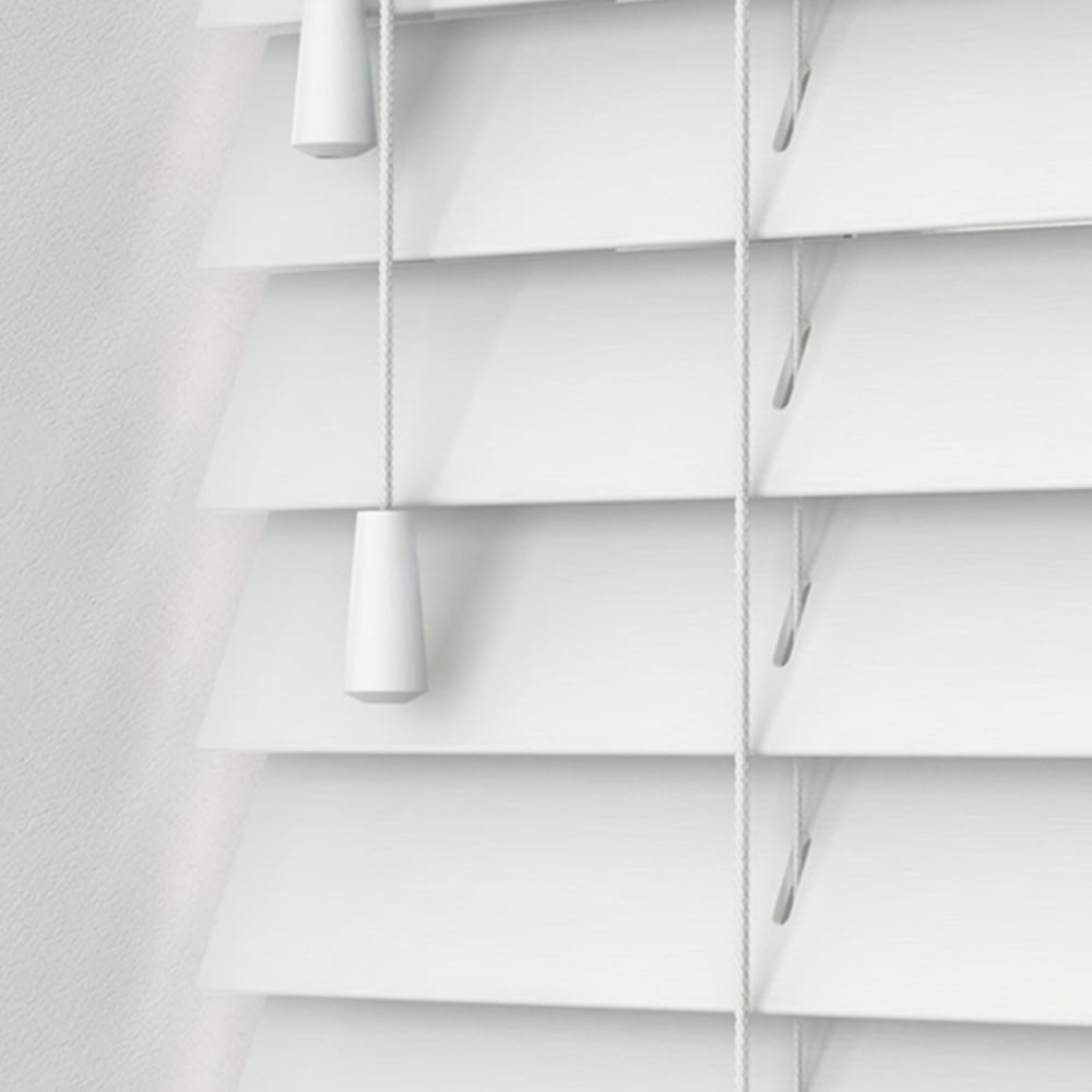 Caecus Real Wood String Venetian Blind White 90 x 120cm Image 2