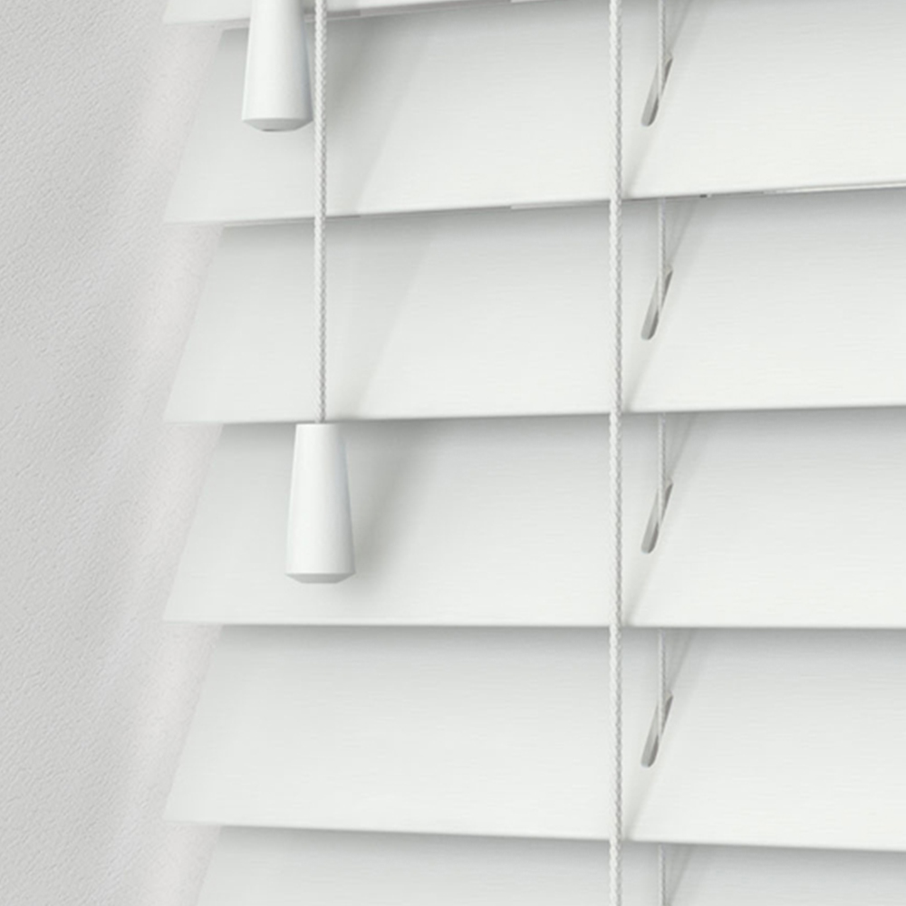 Caecus Real Wood String Venetian Blind White 60 x 200cm Image 2