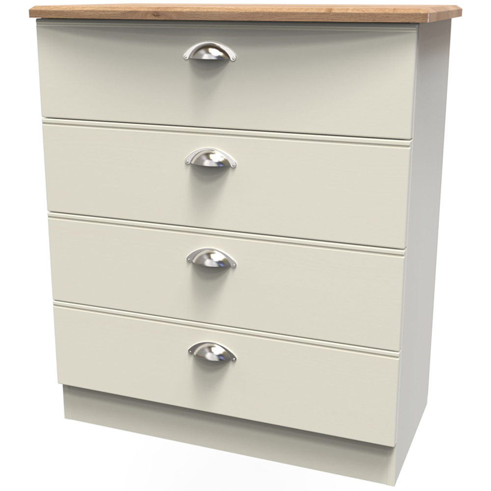 Crowndale Victoria 4 Drawer Cream Ash and Oak Chest of Drawer Image 4
