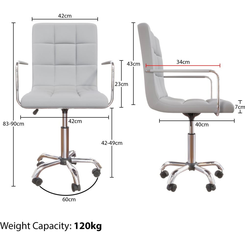 Vida Designs Calbo Grey Office Chair Image 8