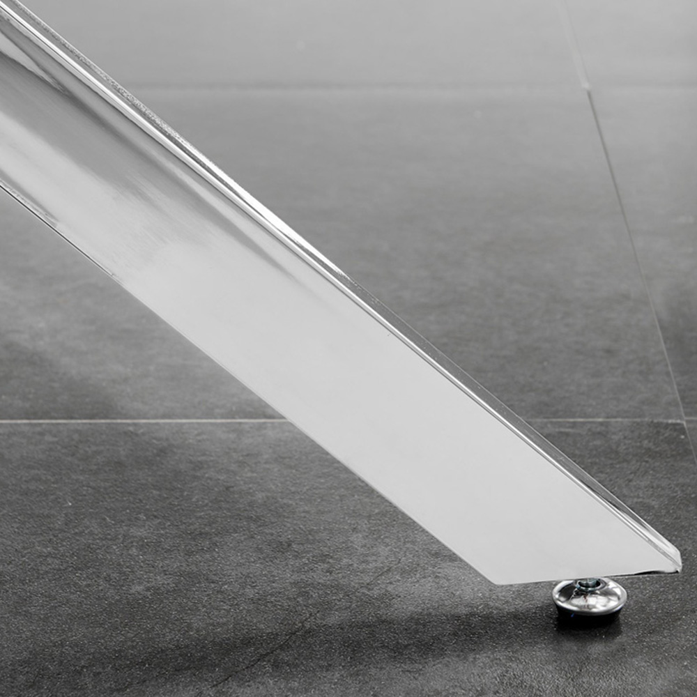 Furniturebox Arona Cesano 6 Seater Round Dining Set Navy and Chrome Image 6