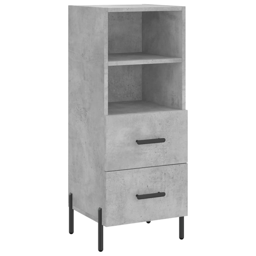 vidaXL Single Door 2 Drawer 2 Shelf Concrete Grey Highboard Image 5