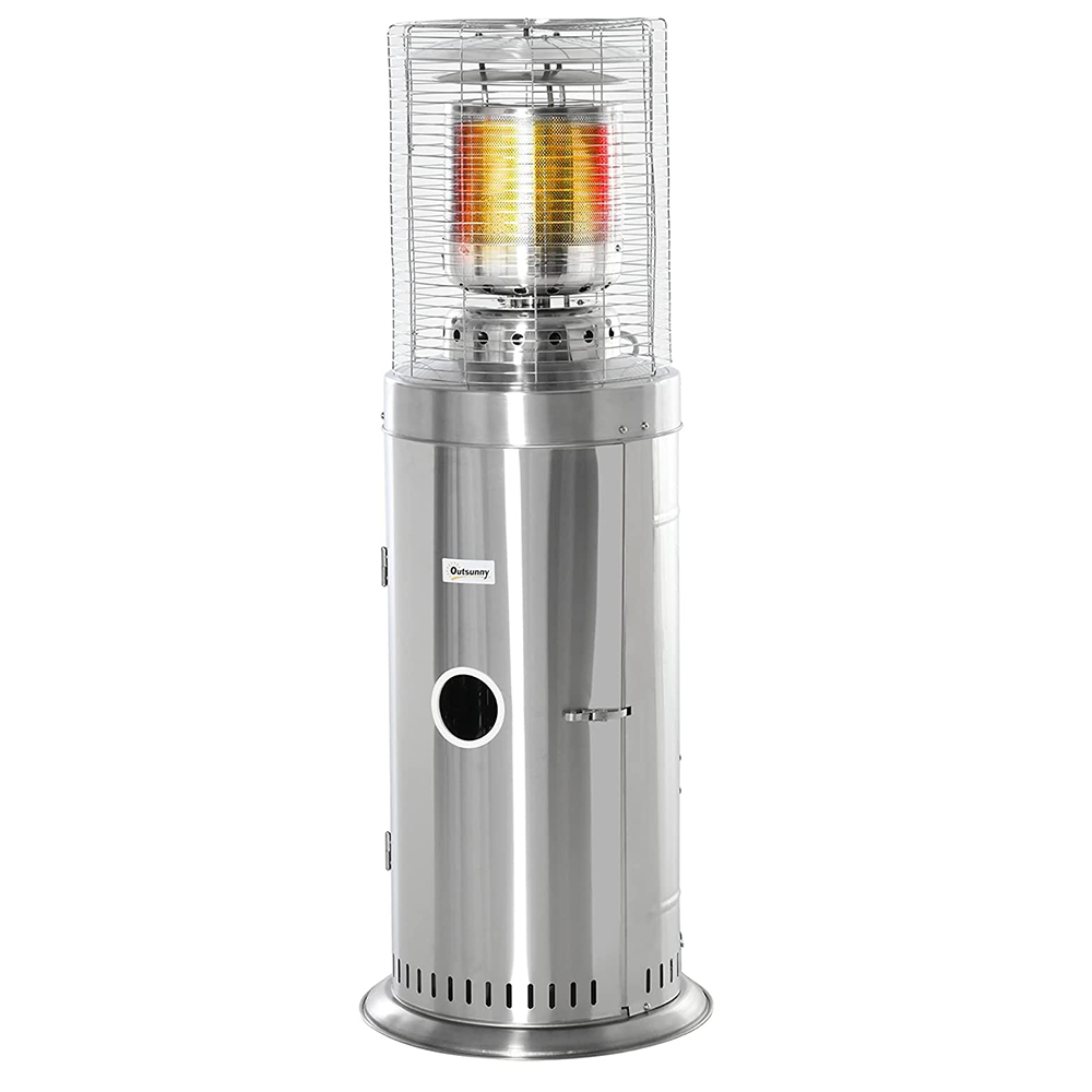 Outsunny Gas Patio Heater Silver 10kw Image 1