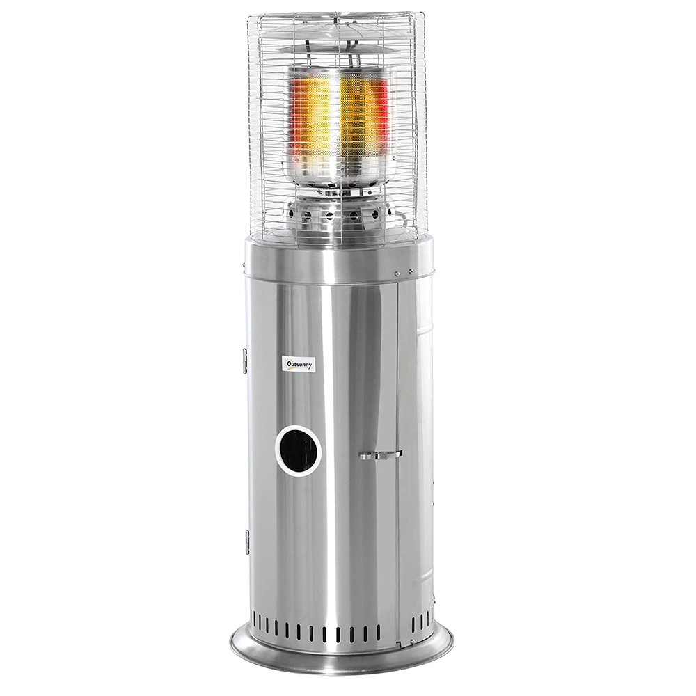 Outsunny Gas Patio Heater Silver 10kw Wilko
