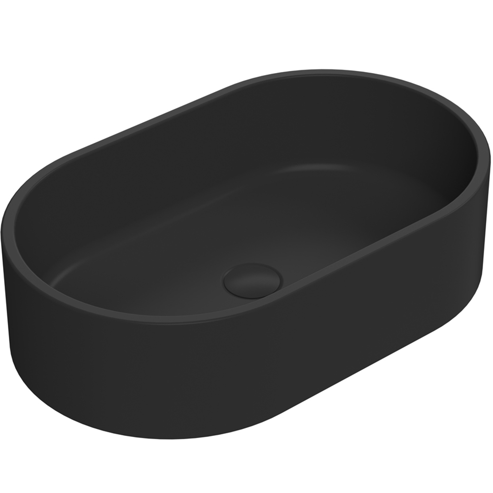 nuie Matt Black Oval Basin 145 x 565 x 350mm Image 1