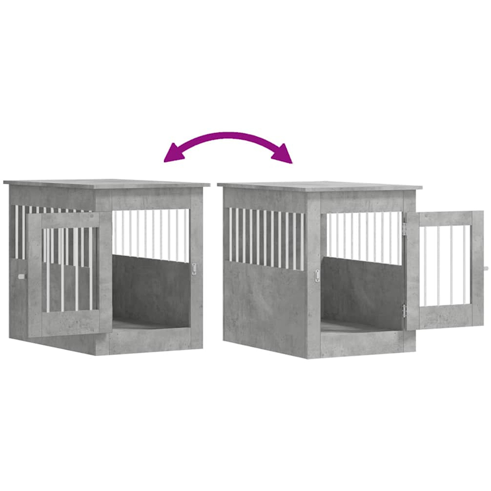 vidaXL Concrete Grey Engineered Wood Dog Crate Furniture 68 x 55 x 80cm Image 9