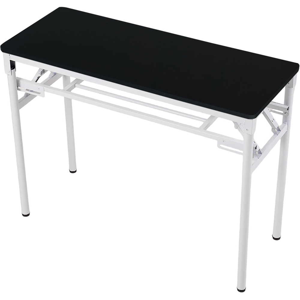 Living and Home Single Shelf Metal Frame Foldable Laptop Desk Black 100cm Image 2