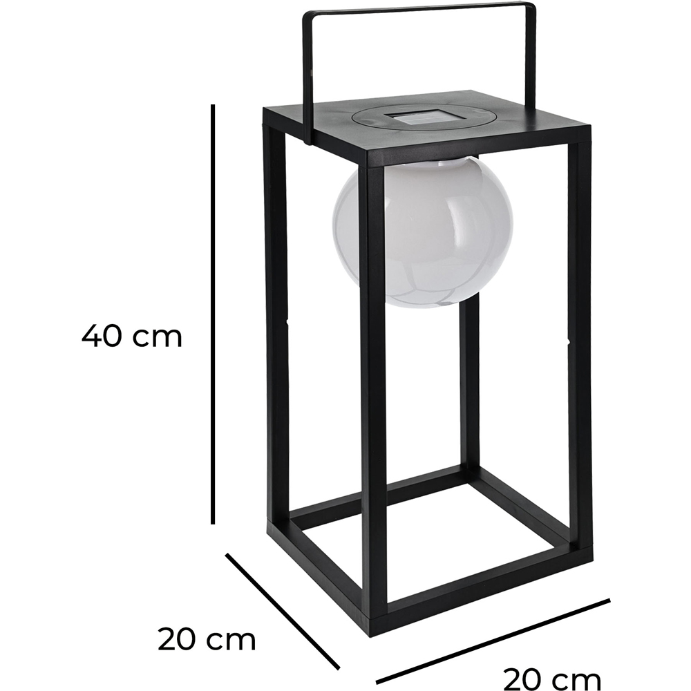 Jack Stonehouse Black Retro Outdoor Solar Powered LED Lantern Large Image 4