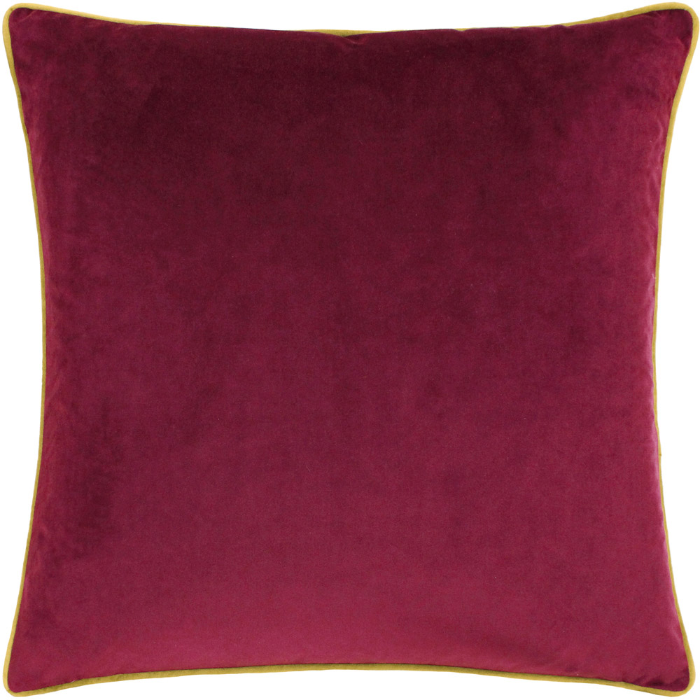 Furn Meridian Maroon and Moss Velvet Cushion 45 x 45cm Image 1