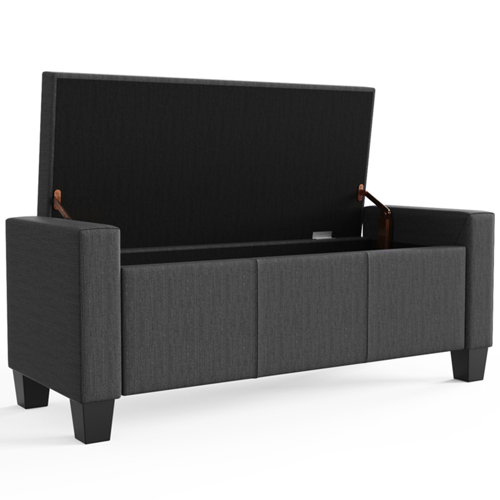 GFW Verona Charcoal Grey Ottoman Storage Bench Image 5