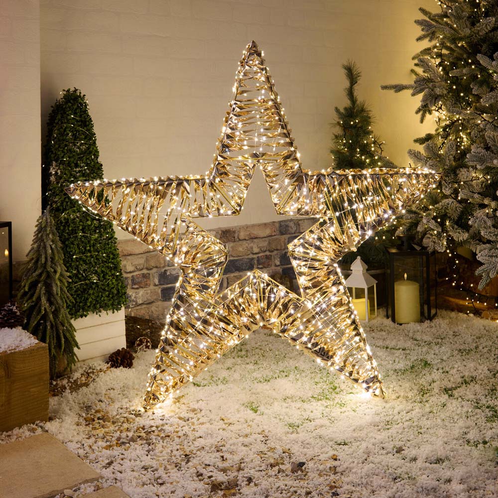 Extra Large LED Star Decoration Gold Image 1
