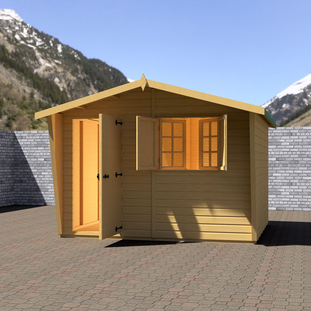 Shire 10 x 8ft Shiplap Style D Security Cabin Apex Garden Shed Image 7