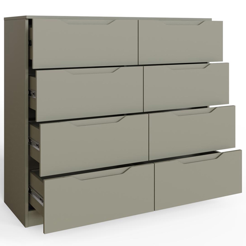 FWStyle Luno 8 Drawer Green Modern Wide Chest of Drawers Image 3