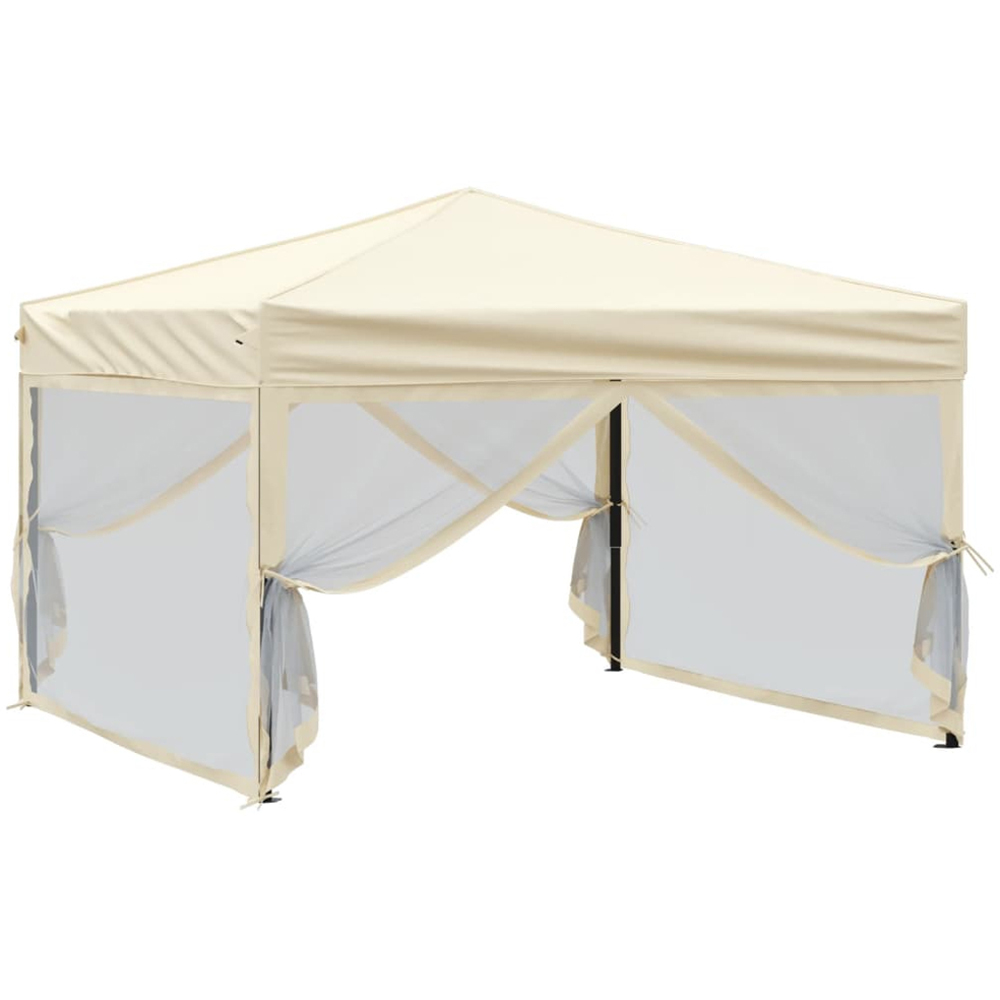 vidaXL 3 x 3m Cream Foldable Party Tent Image 3