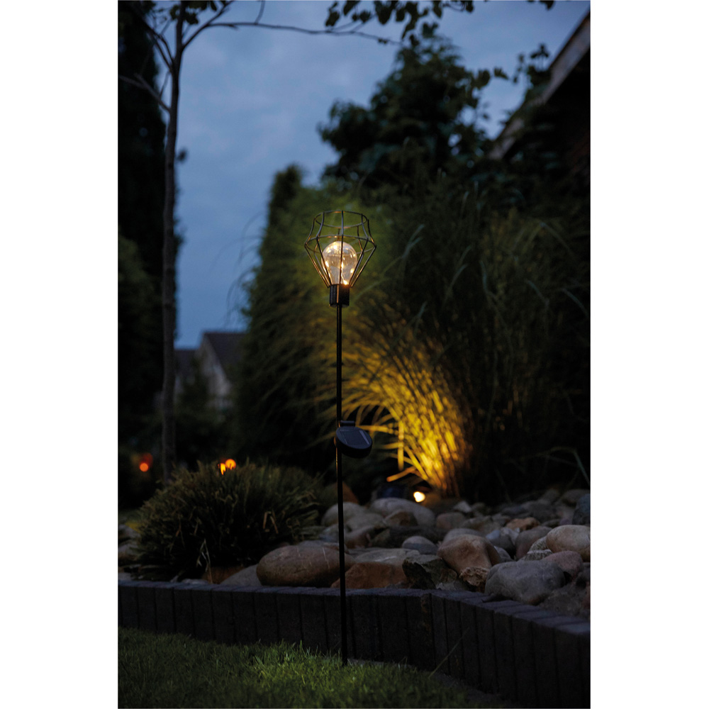 Luxform Solar Powered LED Pentagon Metal Wire Stake Light Image 3