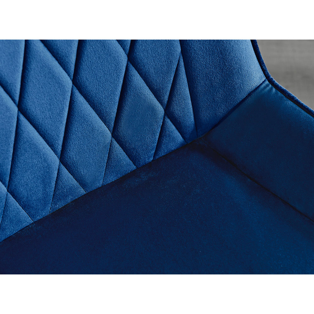 Furniturebox Cesano Set of 2 Navy Blue and Chrome Velvet Dining Chair Image 7