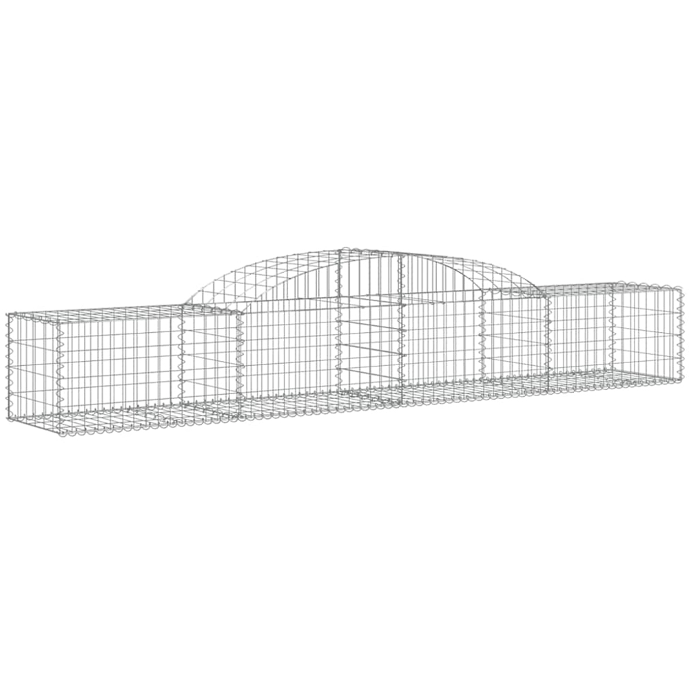 vidaXL Silver Galvanised Iron Arched Gabion Basket 300 x 50 x 40/60cm 30 Pack Image 1