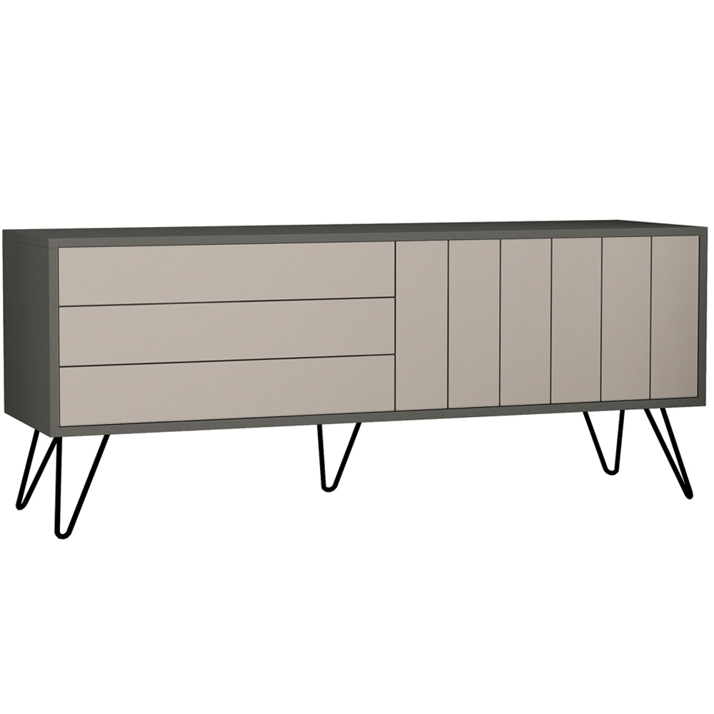 Decortie Picadilly 2 Door Anthracite and Mocha Grey TV Unit Image 2