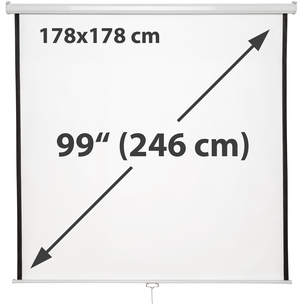 tectake Wall and Ceiling Mounted Retractable 2 Layer Projector Screen 99 inch Image 2