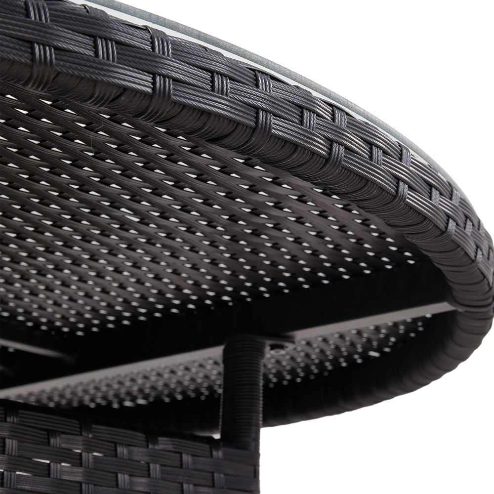 Living and Home Garden Rattan Round Table with Parasol Hole Image 3