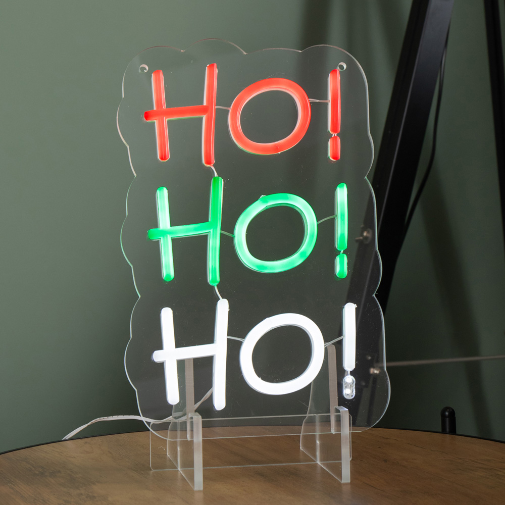 Samuel Alexander Light-Up Hanging or Freestanding Christmas Ho Ho Ho Neon Sign 29cm Image 3