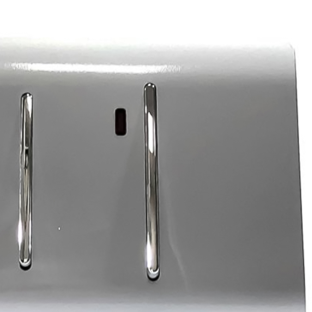 Trendi Switch 45amp and 13amp Platinum Silver Cooker Switch and Plug Socket with Neon Image 3