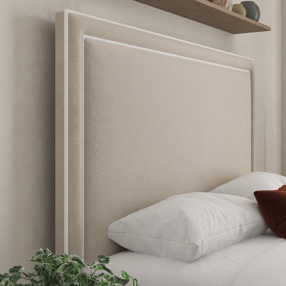 DS Living Verona Double Bistra Beige Piping Ottoman Bed Image 2