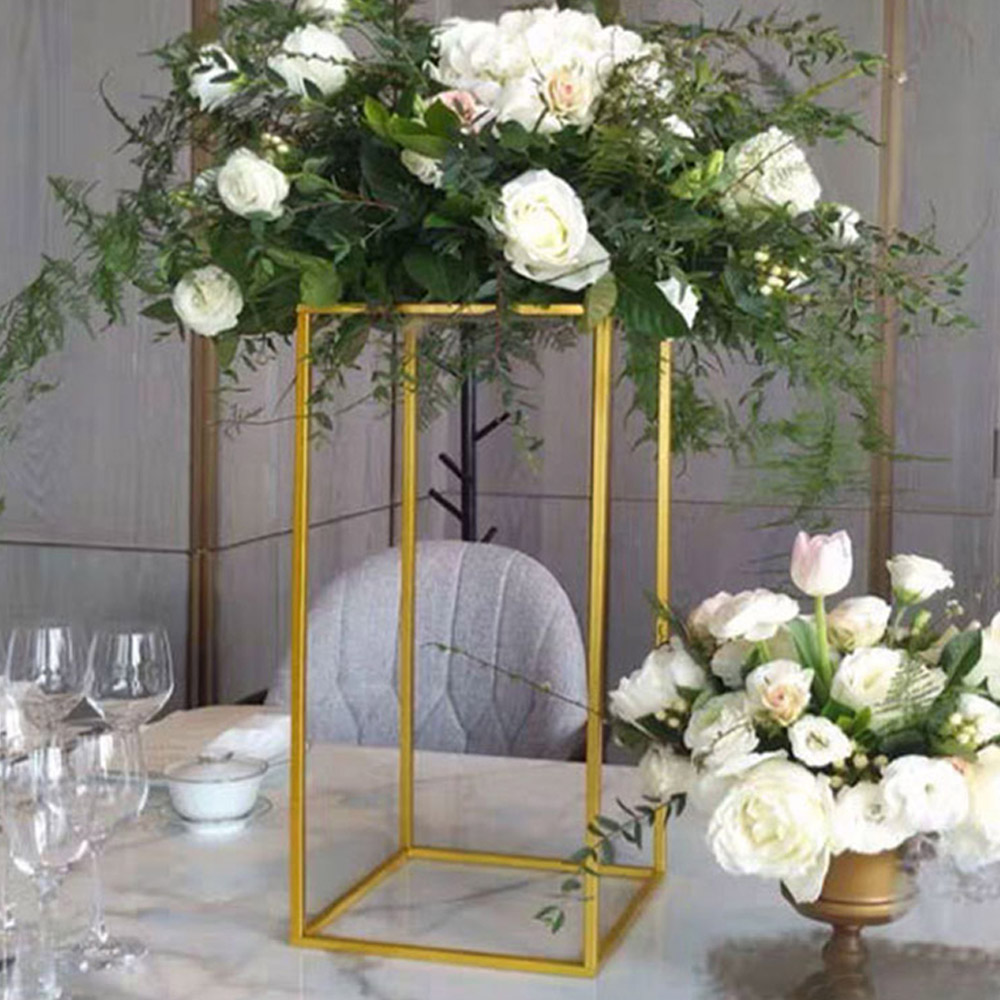 Living and Home Golden Metal Column Flower Stand Image 2