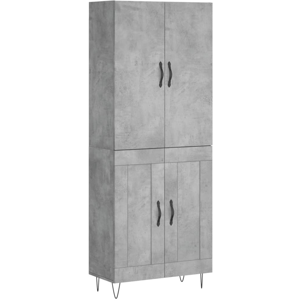 vidaXL 4 Door Concrete Grey Highboard with Hairpin Legs Image 2