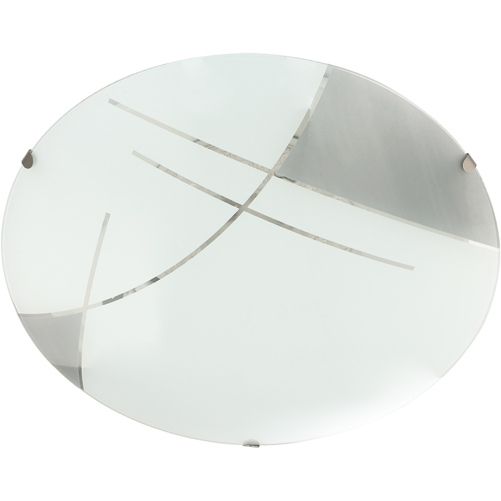 Happy Homewares Opal White Glass LED Ceiling Light with Grey Gloss Image 4