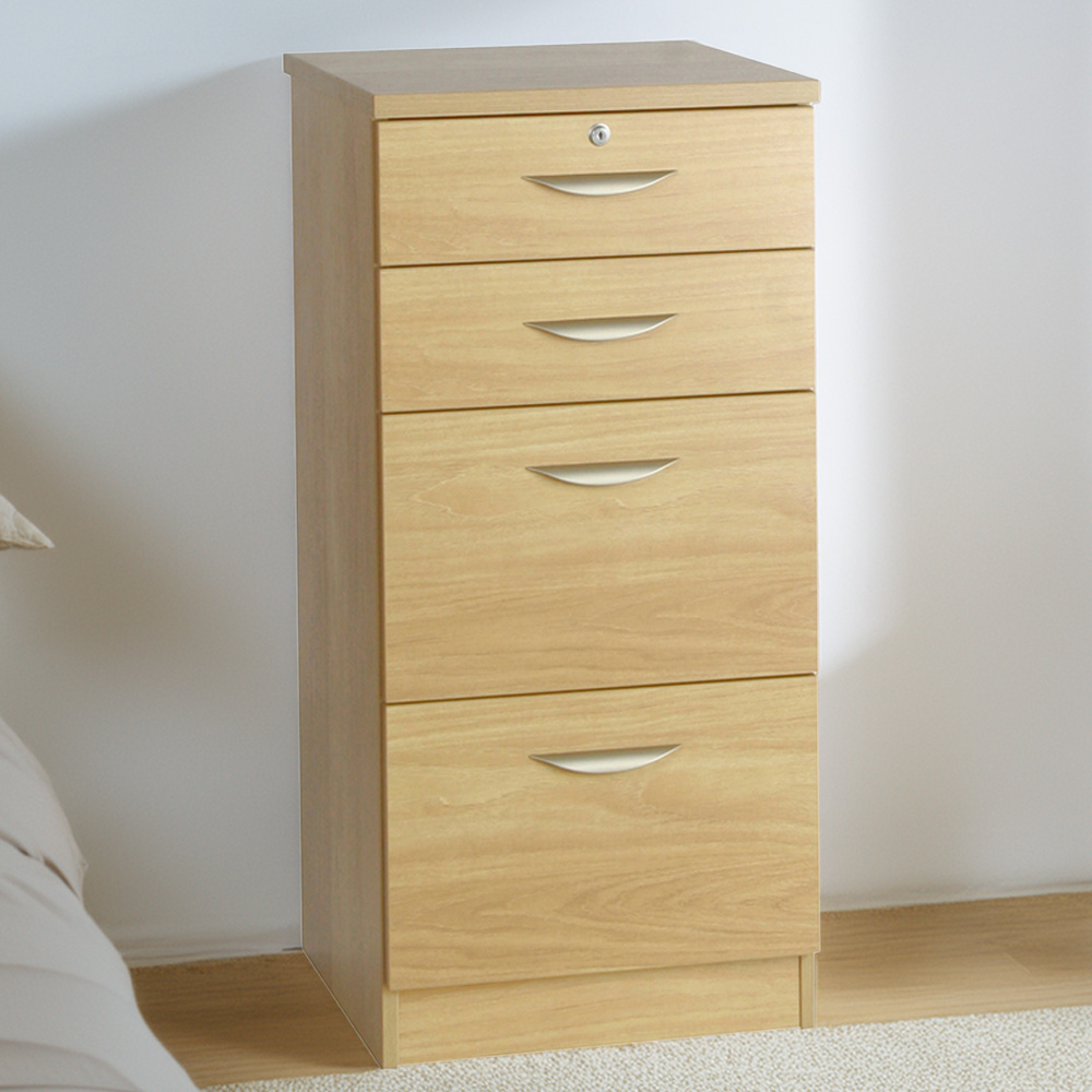 R White Cabinets 4 Drawer Brown Filing Cabinet Image 1