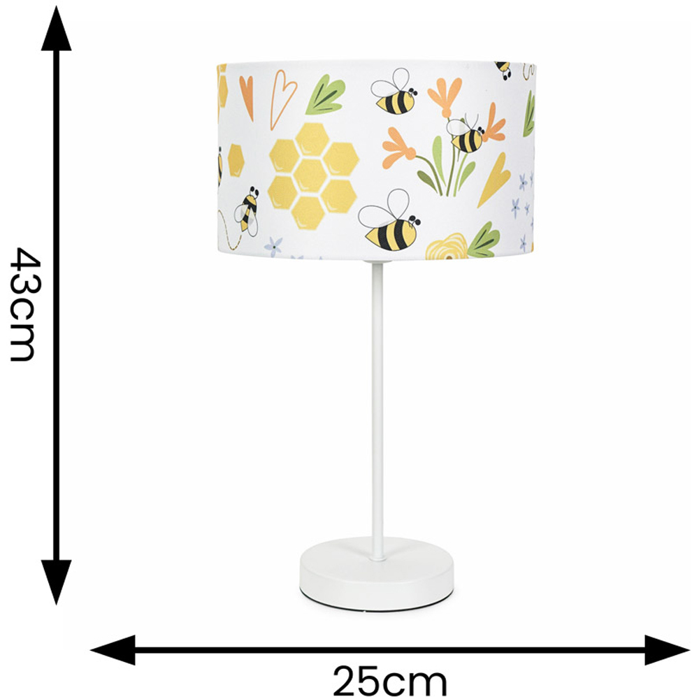 ValueLights Charlie Bee Shade White Metal Single Stem LED Table Lamp Image 4