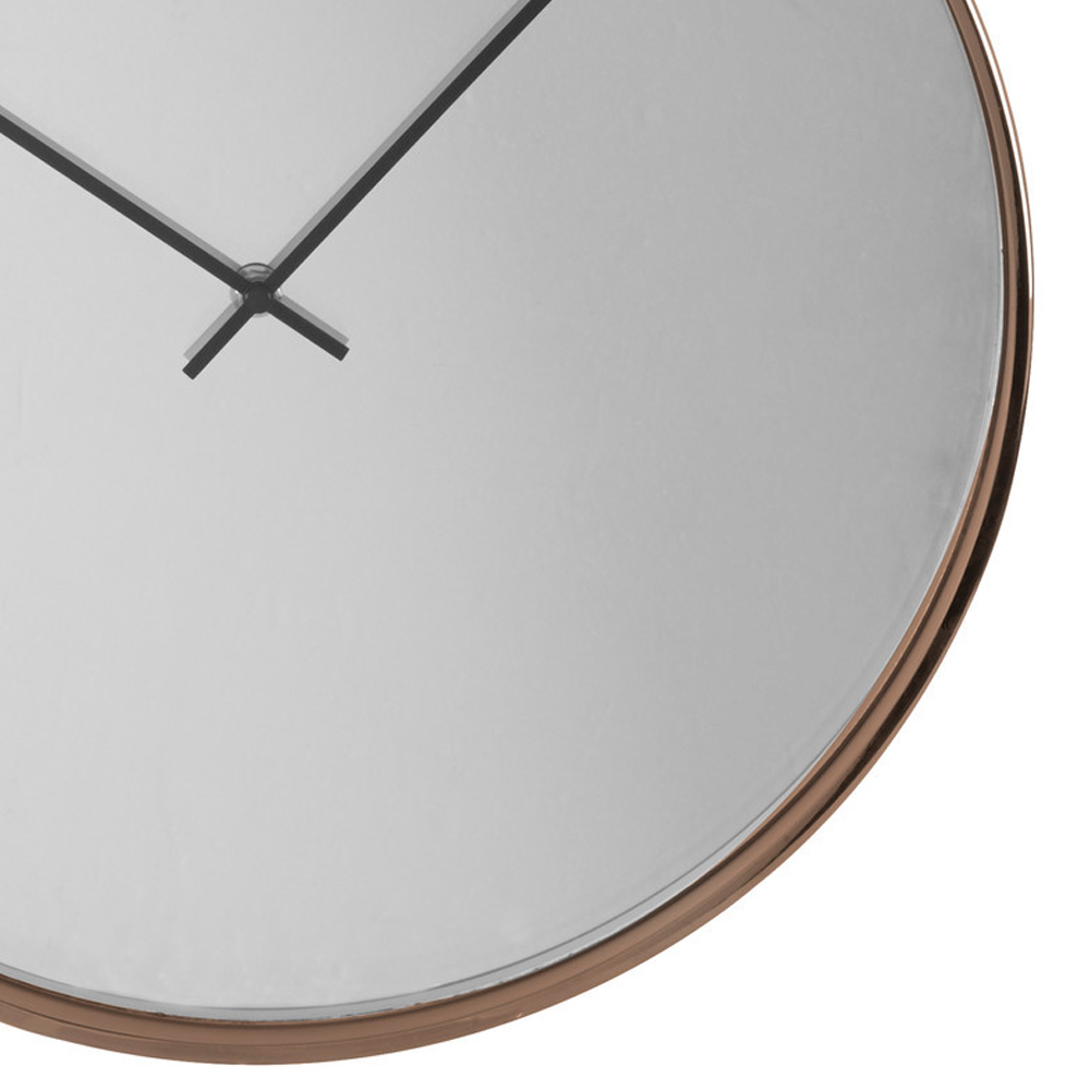 Premier Housewares Bailie Mirror Face Rose Gold Wall Clock Image 3