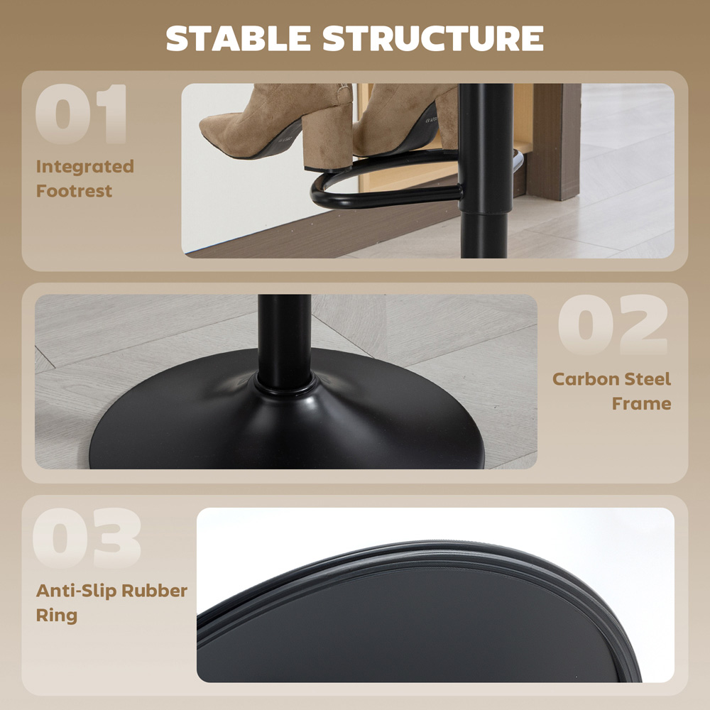 Portland Brown Leathaire Swivel Bar Stool Set of 2 Image 6