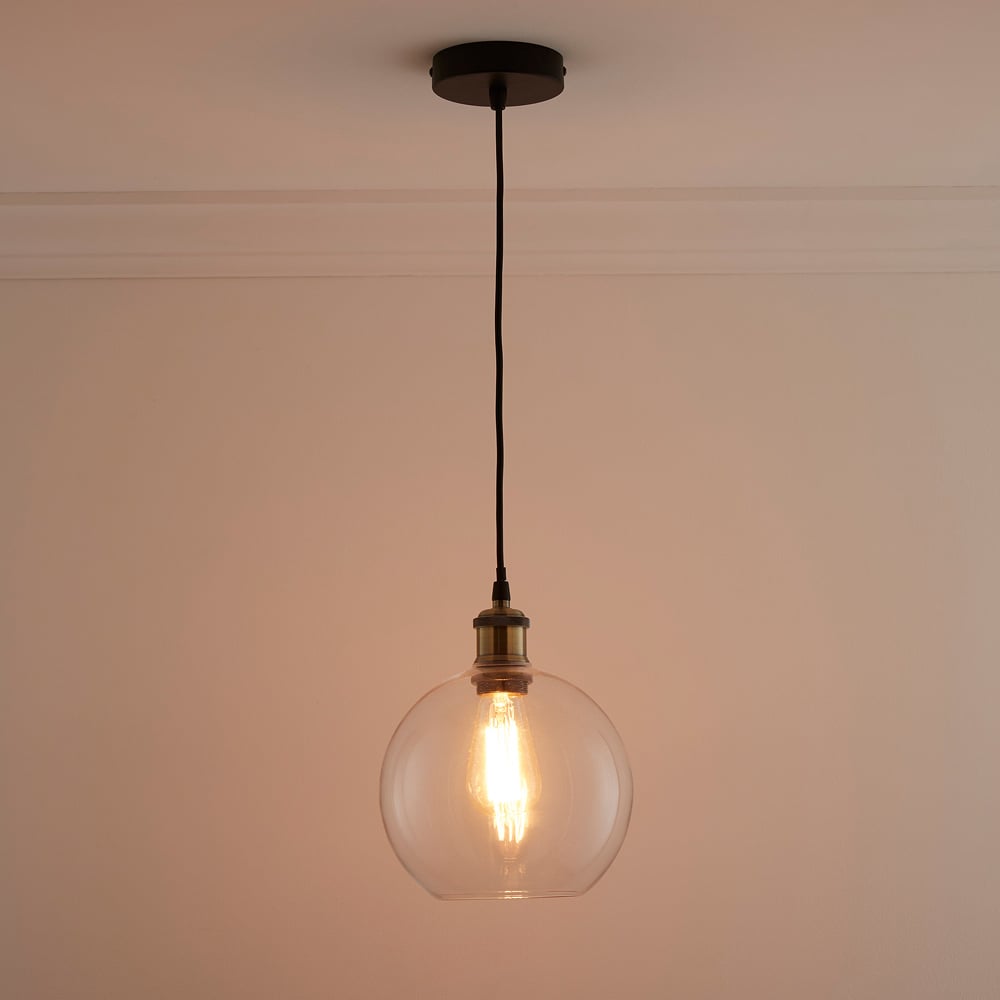 Kliving Antonio Clear Glass Pendant Light Image 2