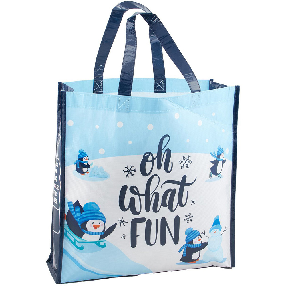 Oh What Fun Xmas Shopper Bag Blue - Blue Image 3