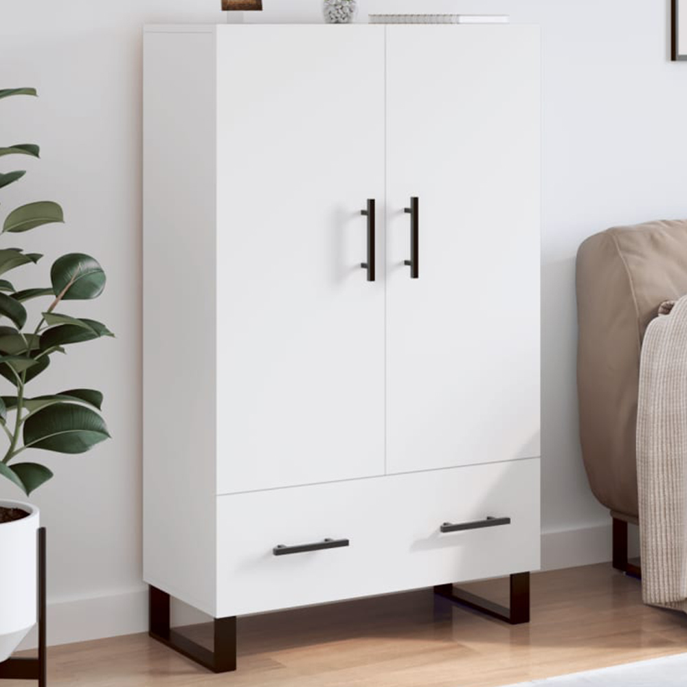 vidaXL 2 Door Single Drawer White Highboard Image 1