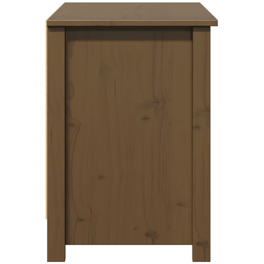 vidaXL 2 Door 2 Shelf Honey Brown Solid Pine TV Cabinet Image 6