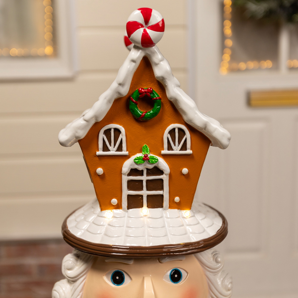 The Christmas Centre Brown Gingerbread LED Lights Nutcracker 4ft Image 4