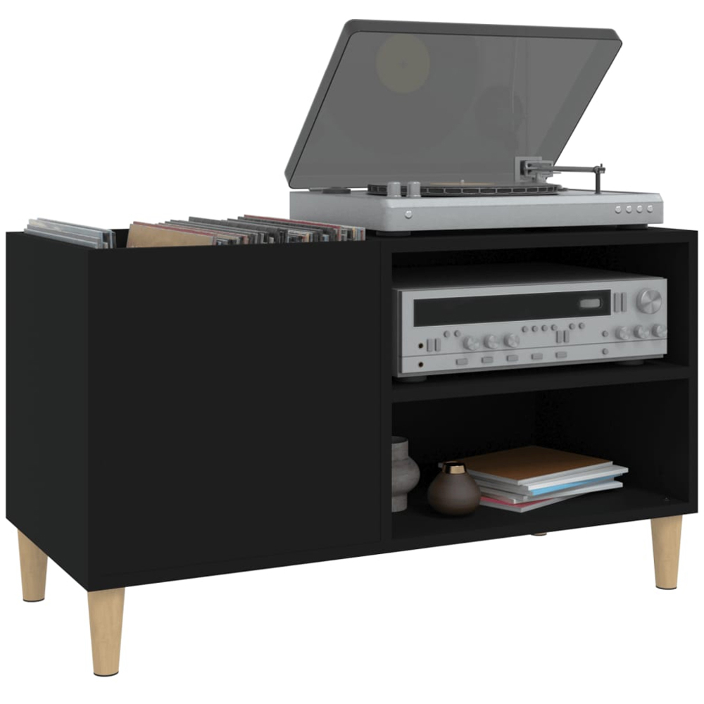 vidaXL 2 Shelf Black Record Cabinet Image 4