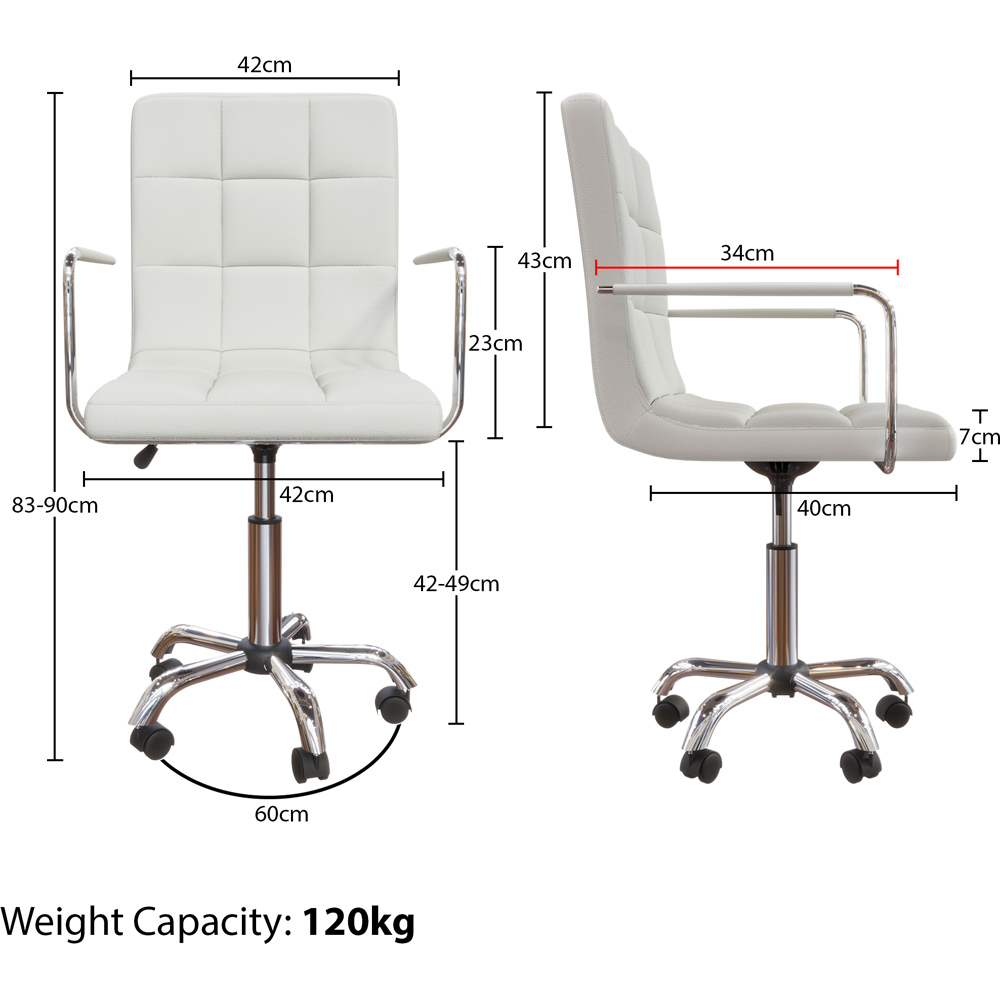 Vida Designs Calbo White Office Chair Image 8