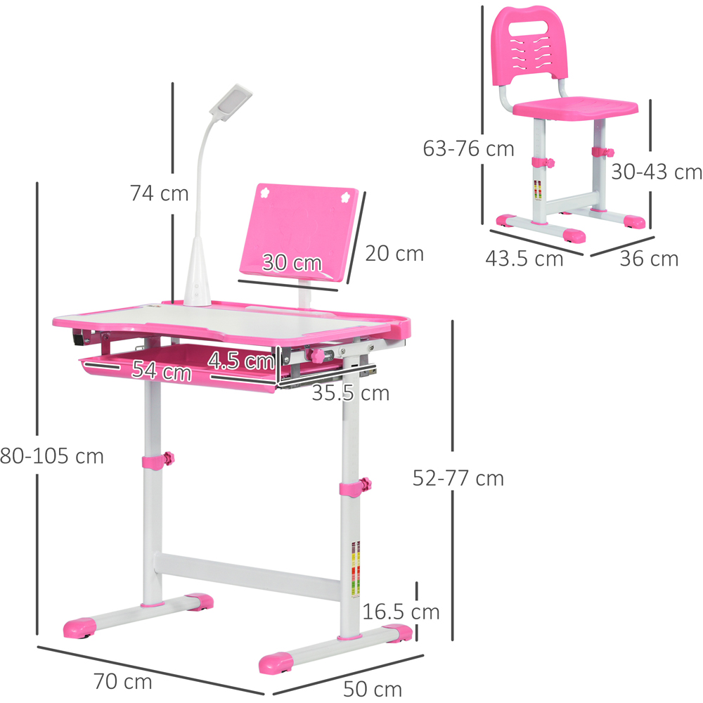 Playful Haven 2 Piece Kids Table and Chair Set Pink Image 7